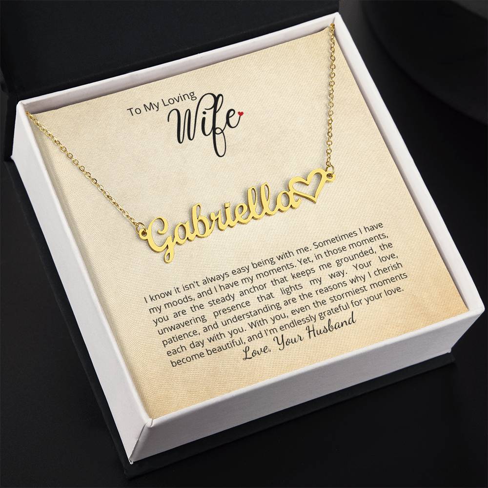 I cherish each day with you - You can add your personalized message to this beautiful name necklace!