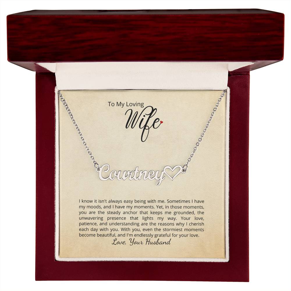 I cherish each day with you - You can add your personalized message to this beautiful name necklace!