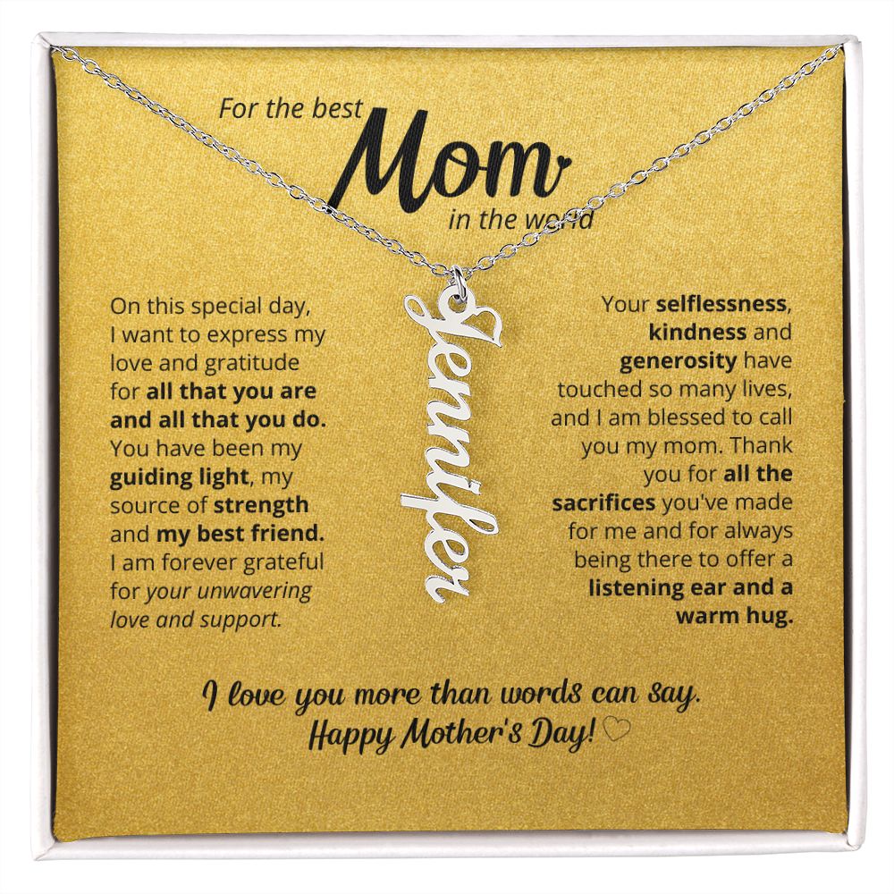 For The Best Mom In The World - Custom Name Necklace!