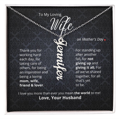 To My Loving Wife On Mother's Day - Custom Name Necklace!