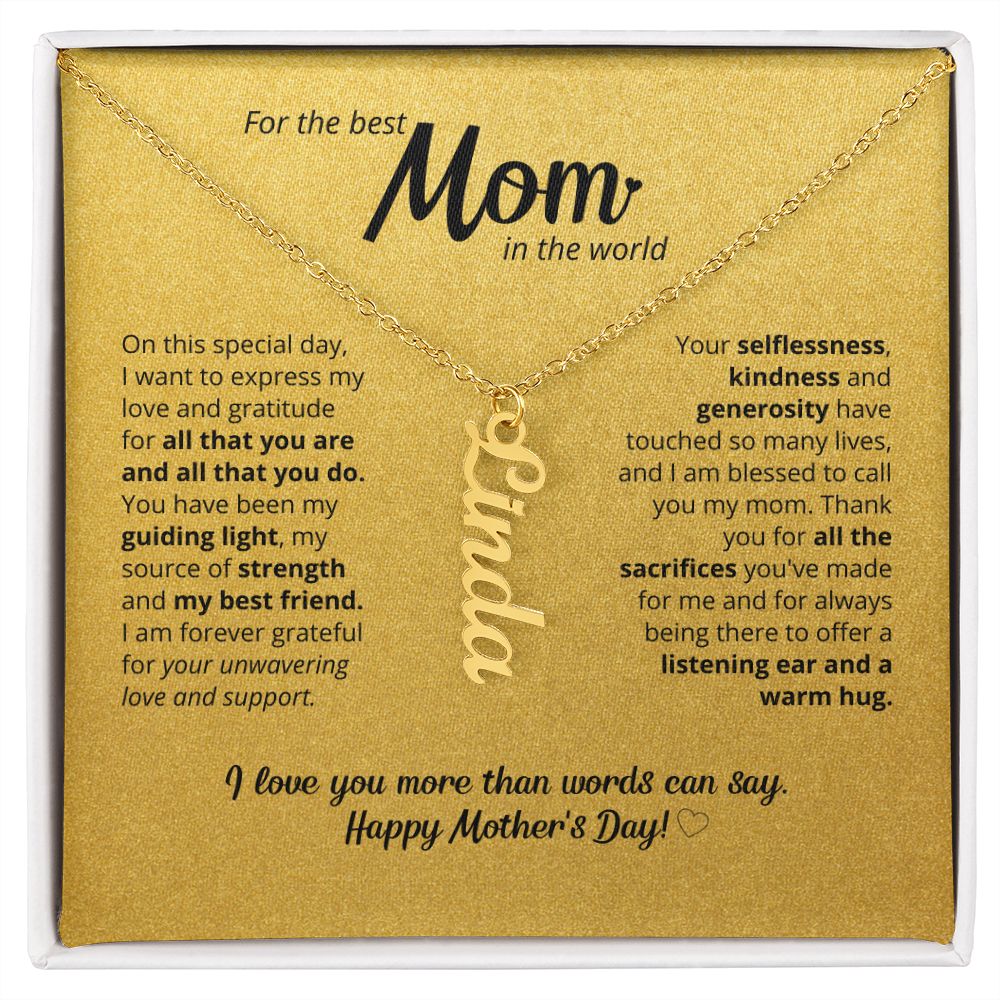 For The Best Mom In The World - Custom Name Necklace!