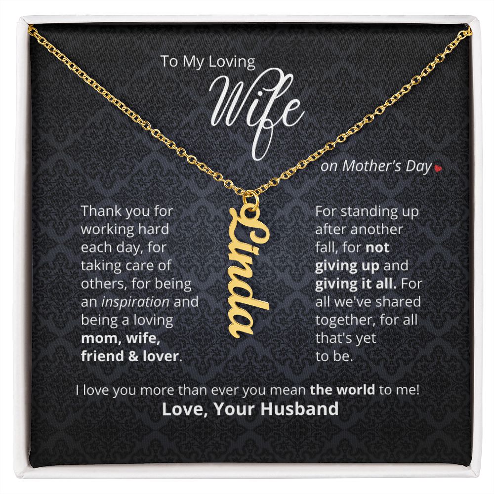 To My Loving Wife On Mother's Day - Custom Name Necklace!