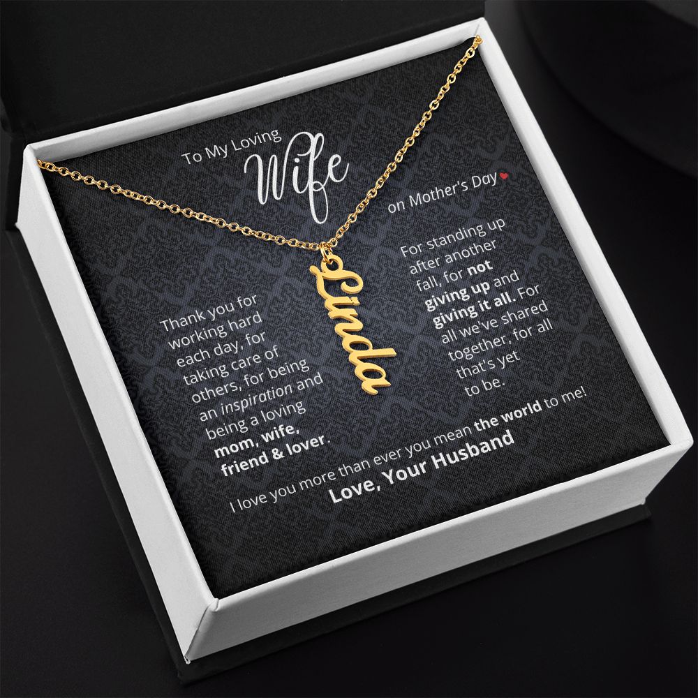 To My Loving Wife On Mother's Day - Custom Name Necklace!