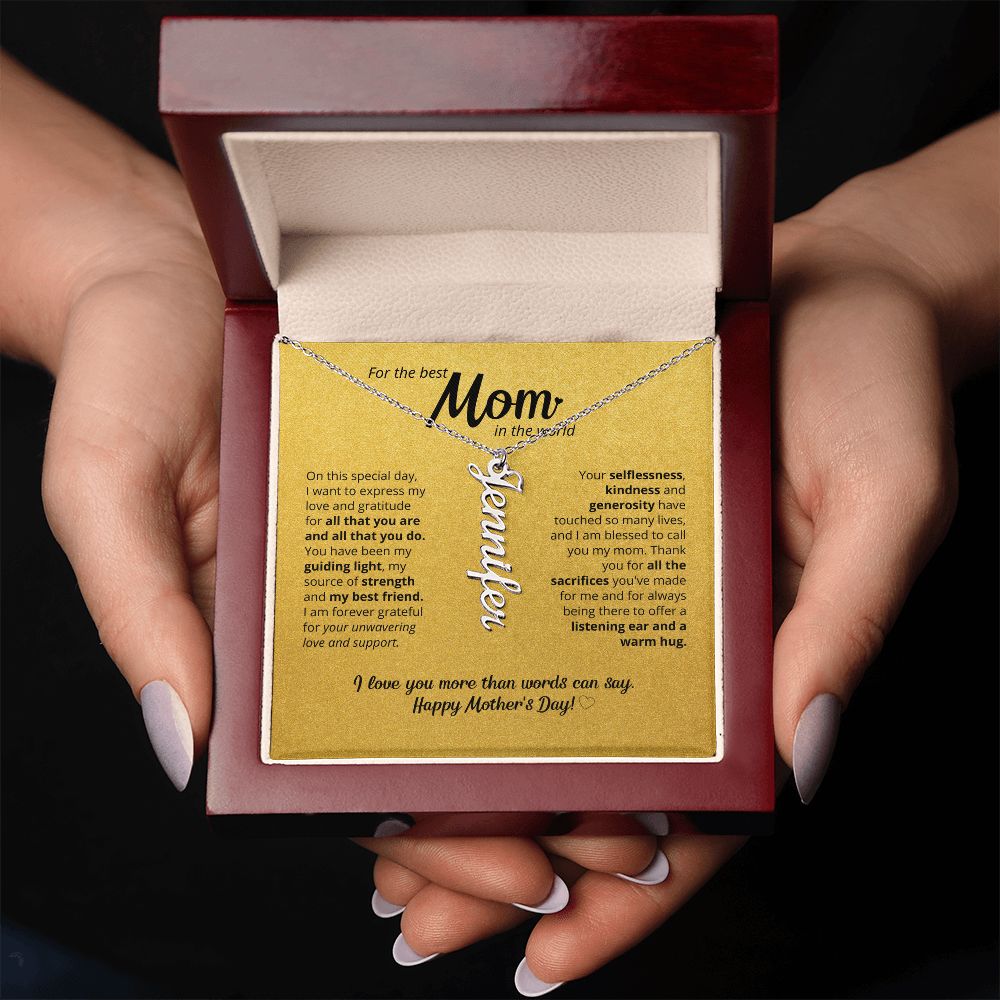 For The Best Mom In The World - Custom Name Necklace!