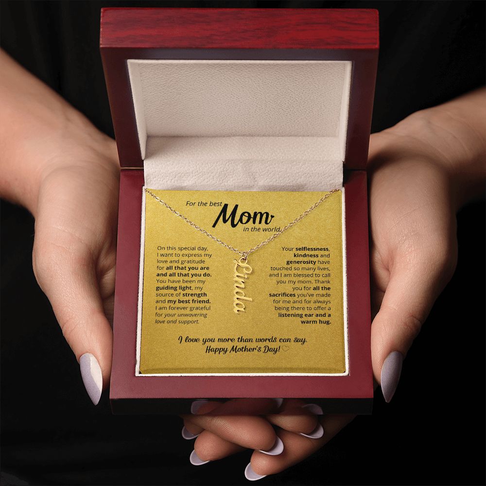 For The Best Mom In The World - Custom Name Necklace!