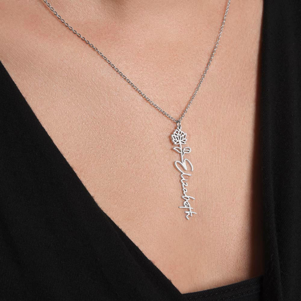 To My Daughter - Keep Believing! Beautiful Flower Name Necklace