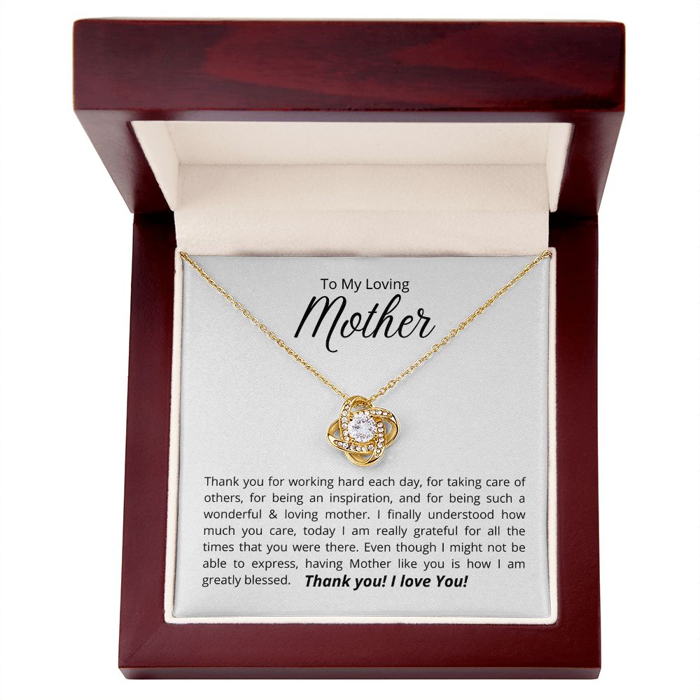 To My Loving Mother - Love Knot Necklace