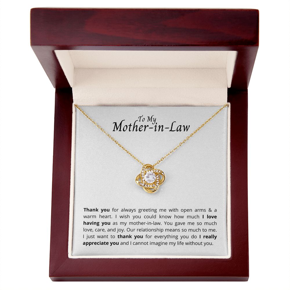 To My Mother-in-Law - Love Knot Necklace - Thank you!