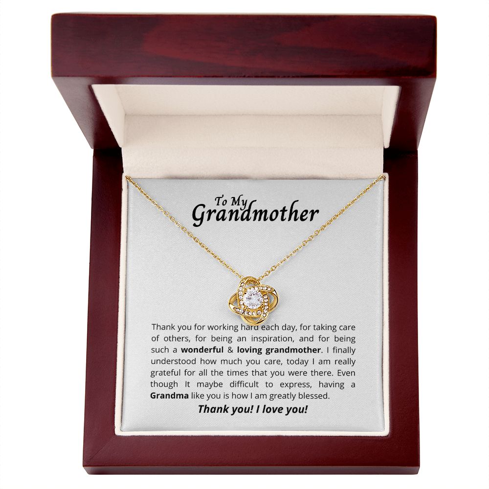 To My Loving Grandmother - Love Knot Necklace