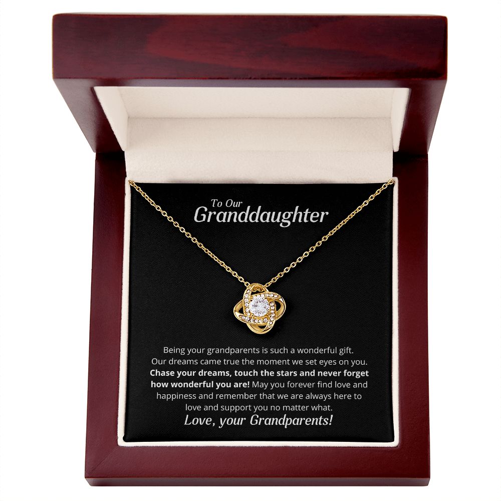 To Our Granddaughter - Love Knot Necklace - Never forget how wonderful you are!