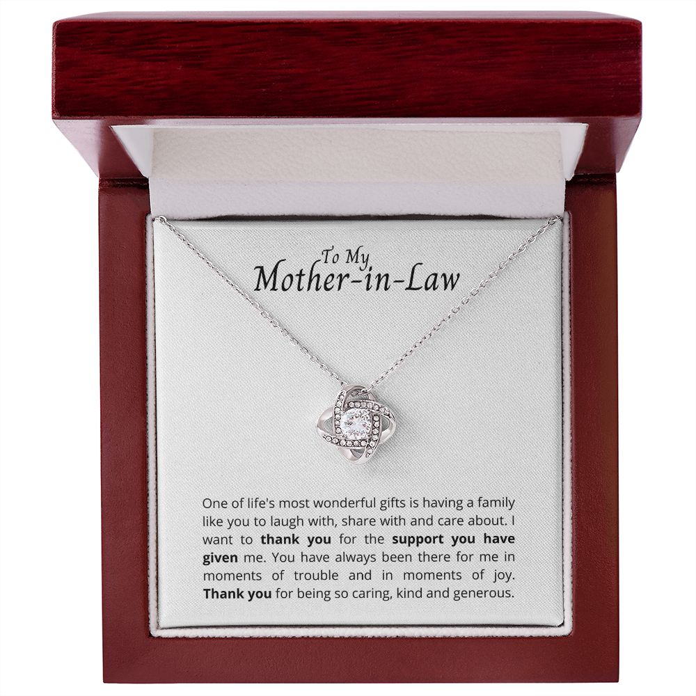 To My Mother-in-Law - Love Knot Necklace - Lucky to have you!