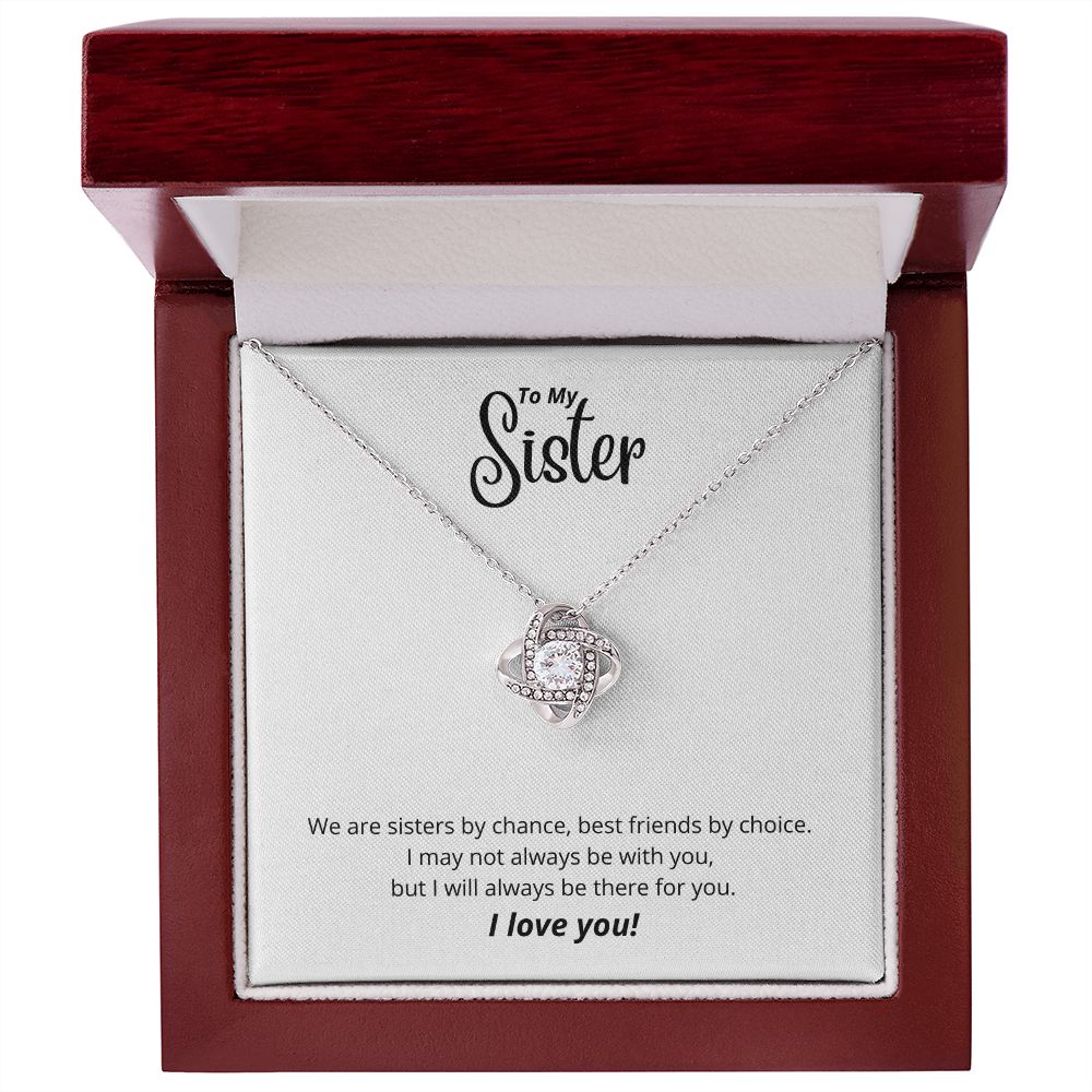 To My Sister - Love Knot Necklace - Best Friends By Choice