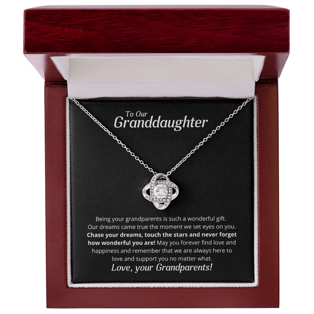To Our Granddaughter - Love Knot Necklace - Never forget how wonderful you are!
