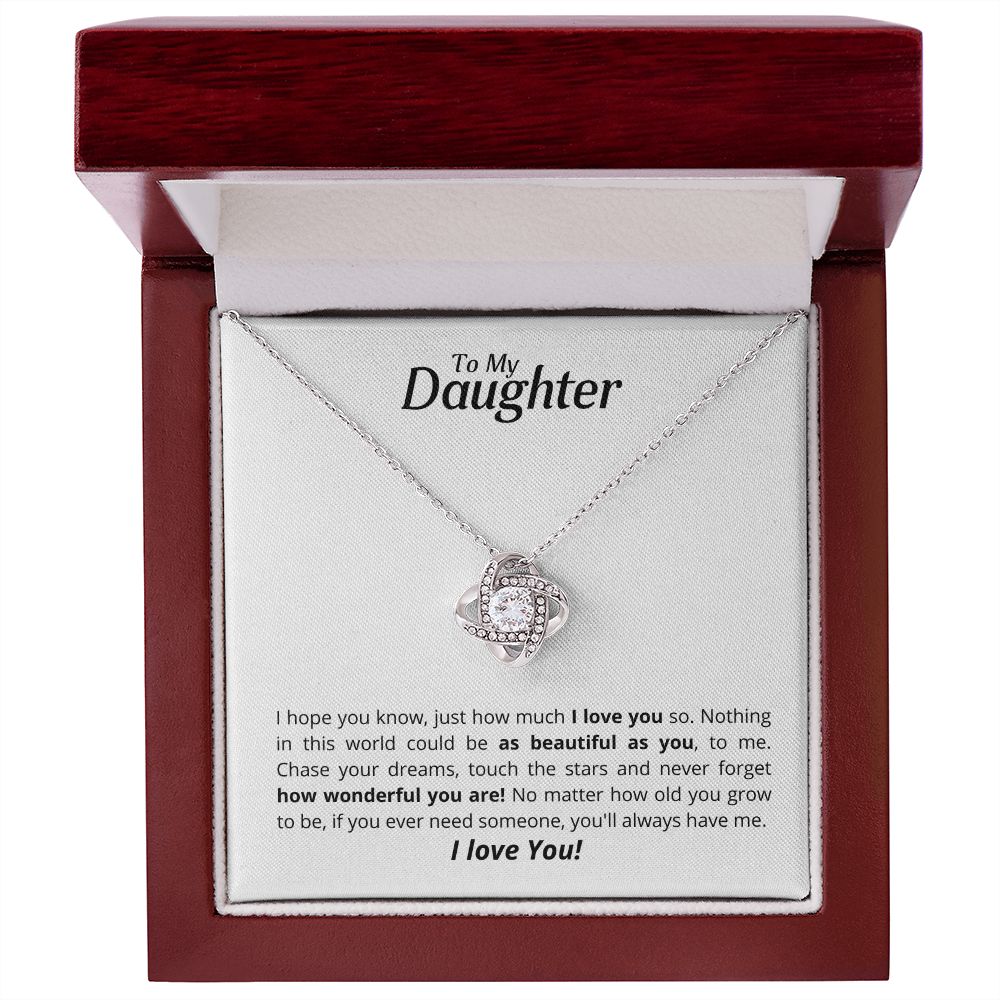 To My Daughter - Love Knot Necklace - How much I love you so!