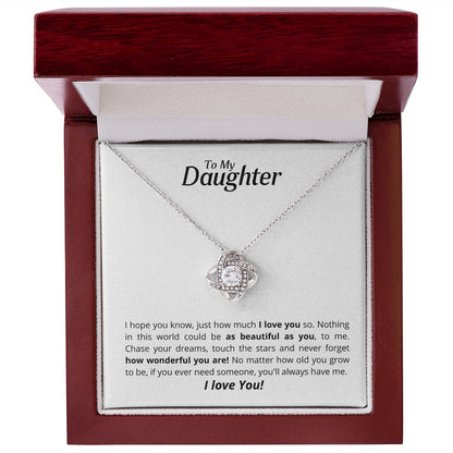 To My Daughter - Love Knot Necklace - How much I love you so!
