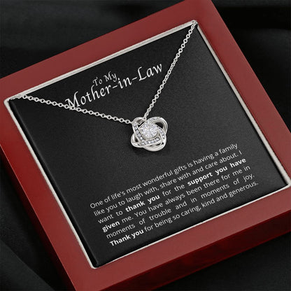 To My Mother-in-Law - Love Knot Necklace - Lucky to have you!
