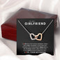 To My Girlfriend - Interlocking Hearts Necklace - Your Sweet Smile Melts My Worries Away!