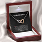 To My Girlfriend - Interlocking Hearts Necklace - Your Sweet Smile Melts My Worries Away!